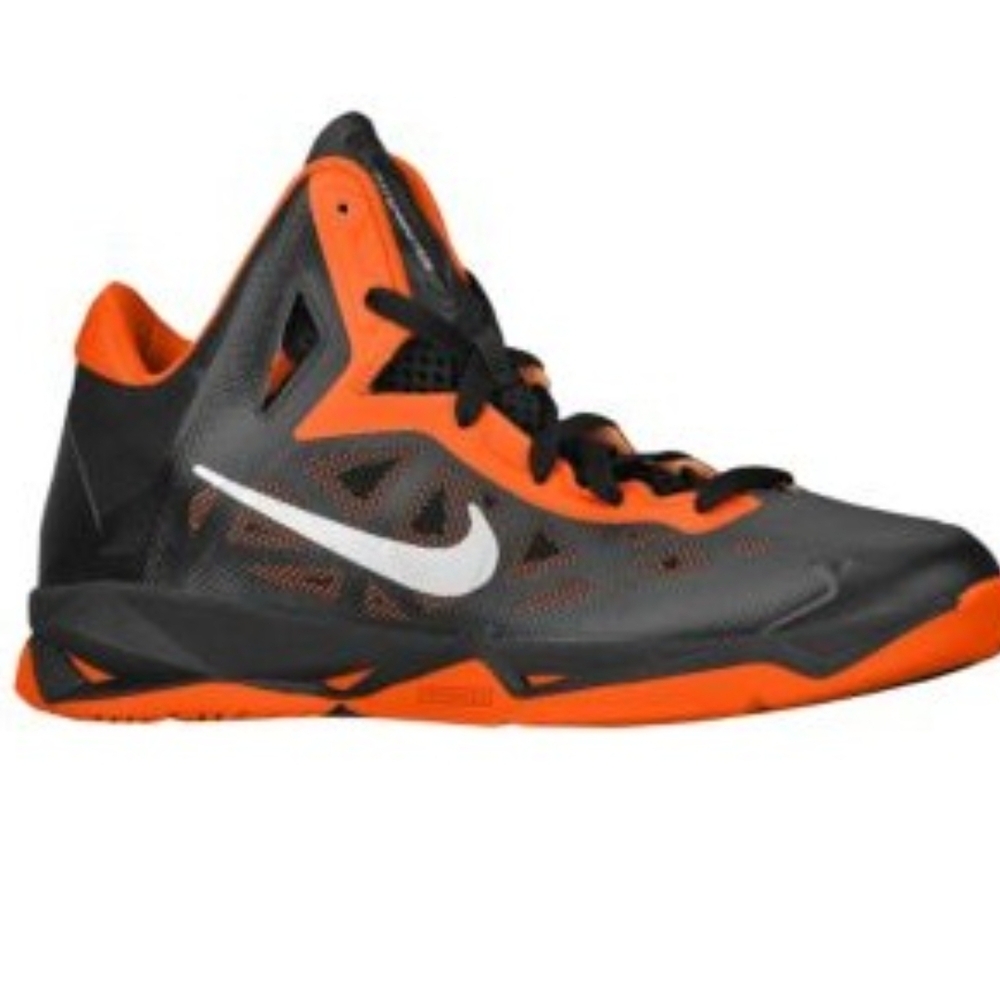 Nike Black and Orange High-Top Sneakers
